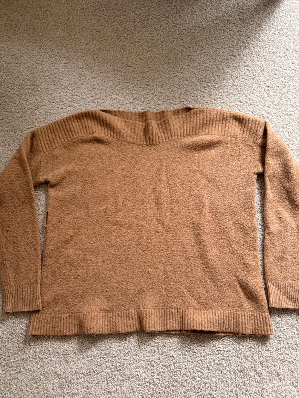Madewell Cozy Wool-blend Camel Boatbeck Knit Women's Sweater